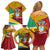 Guyana Republic Day Family Matching Off Shoulder Short Dress and Hawaiian Shirt Coat Of Arms Leopard Pattern - Wonder Print Shop