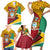 Guyana Republic Day Family Matching Short Sleeve Bodycon Dress and Hawaiian Shirt Coat Of Arms Leopard Pattern - Wonder Print Shop