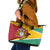 Guyana Republic Day Leather Tote Bag Coat Of Arms Leopard Pattern - Wonder Print Shop