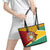 Guyana Republic Day Leather Tote Bag Coat Of Arms Leopard Pattern - Wonder Print Shop