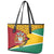 Guyana Republic Day Leather Tote Bag Coat Of Arms Leopard Pattern - Wonder Print Shop