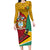 Guyana Republic Day Long Sleeve Bodycon Dress Coat Of Arms Leopard Pattern - Wonder Print Shop