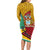 Guyana Republic Day Long Sleeve Bodycon Dress Coat Of Arms Leopard Pattern - Wonder Print Shop