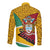 Guyana Republic Day Long Sleeve Button Shirt Coat Of Arms Leopard Pattern - Wonder Print Shop