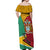 Guyana Republic Day Off Shoulder Maxi Dress Coat Of Arms Leopard Pattern - Wonder Print Shop