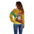 Guyana Republic Day Off Shoulder Sweater Coat Of Arms Leopard Pattern - Wonder Print Shop