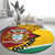 Guyana Republic Day Round Carpet Coat Of Arms Leopard Pattern