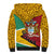 Guyana Republic Day Sherpa Hoodie Coat Of Arms Leopard Pattern - Wonder Print Shop