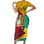 Guyana Republic Day Short Sleeve Bodycon Dress Coat Of Arms Leopard Pattern - Wonder Print Shop