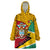 Guyana Republic Day Wearable Blanket Hoodie Coat Of Arms Leopard Pattern - Wonder Print Shop