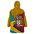 Guyana Republic Day Wearable Blanket Hoodie Coat Of Arms Leopard Pattern - Wonder Print Shop