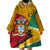 Guyana Republic Day Wearable Blanket Hoodie Coat Of Arms Leopard Pattern - Wonder Print Shop