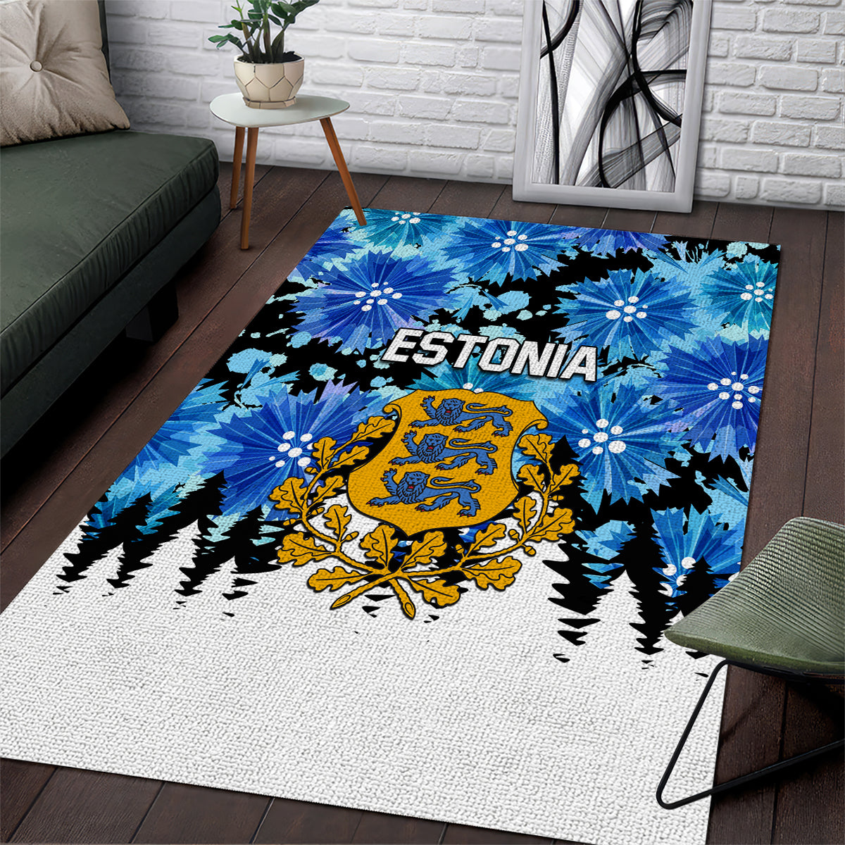 Estonia Independence Day Area Rug Cornflower Unique Style - Wonder Print Shop