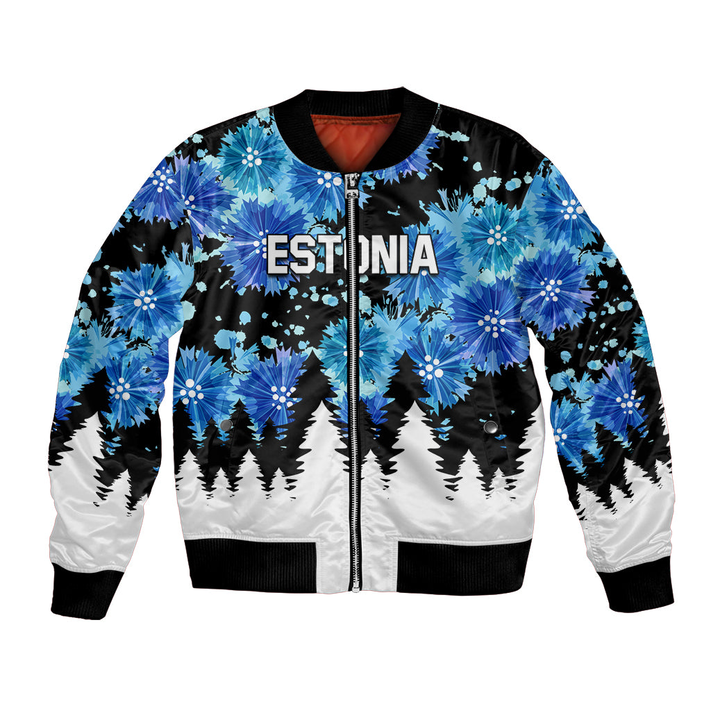 Estonia Independence Day Bomber Jacket Cornflower Unique Style - Wonder Print Shop