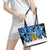 Estonia Independence Day Leather Tote Bag Cornflower Unique Style - Wonder Print Shop