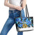 Estonia Independence Day Leather Tote Bag Cornflower Unique Style - Wonder Print Shop