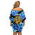 Estonia Independence Day Off Shoulder Short Dress Cornflower Unique Style - Wonder Print Shop