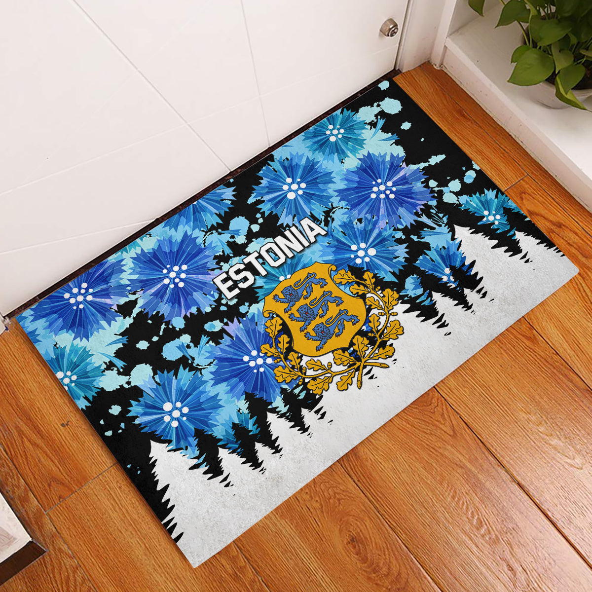 Estonia Independence Day Rubber Doormat Cornflower Unique Style - Wonder Print Shop