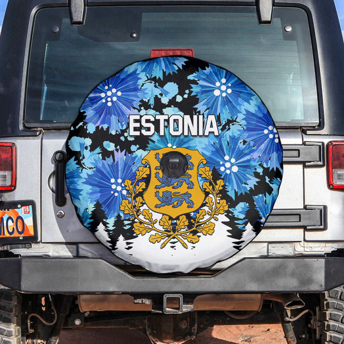 Estonia Independence Day Spare Tire Cover Cornflower Unique Style - Wonder Print Shop