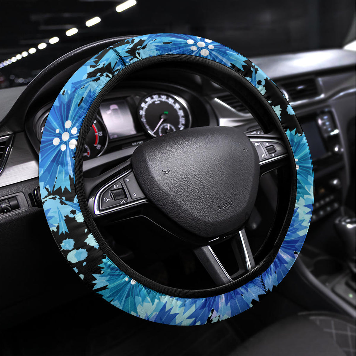 Estonia Independence Day Steering Wheel Cover Cornflower Unique Style - Wonder Print Shop