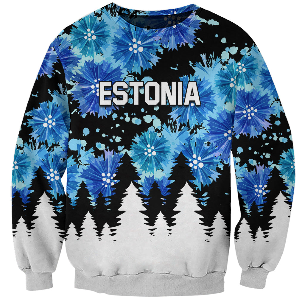 Estonia Independence Day Sweatshirt Cornflower Unique Style - Wonder Print Shop