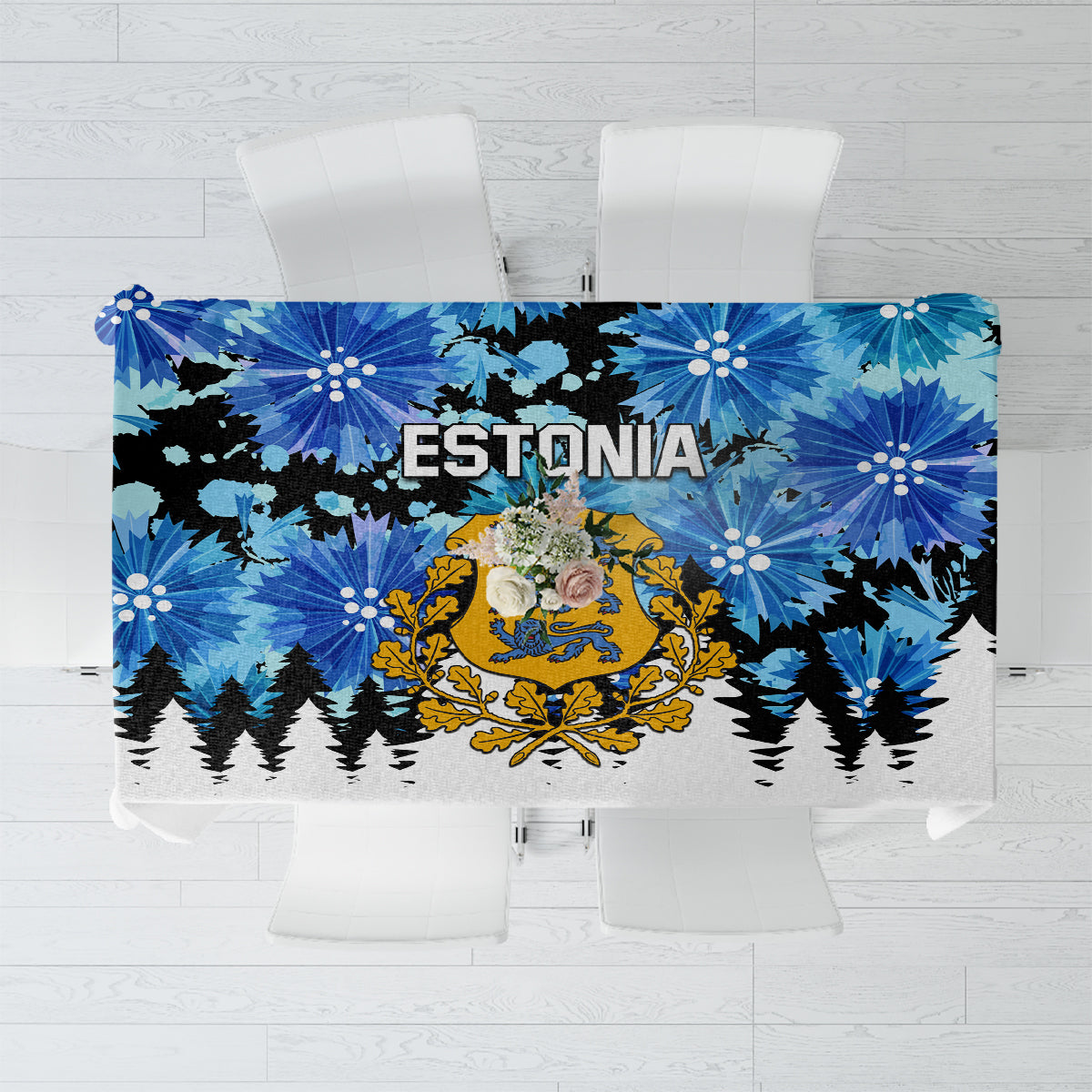 Estonia Independence Day Tablecloth Cornflower Unique Style - Wonder Print Shop