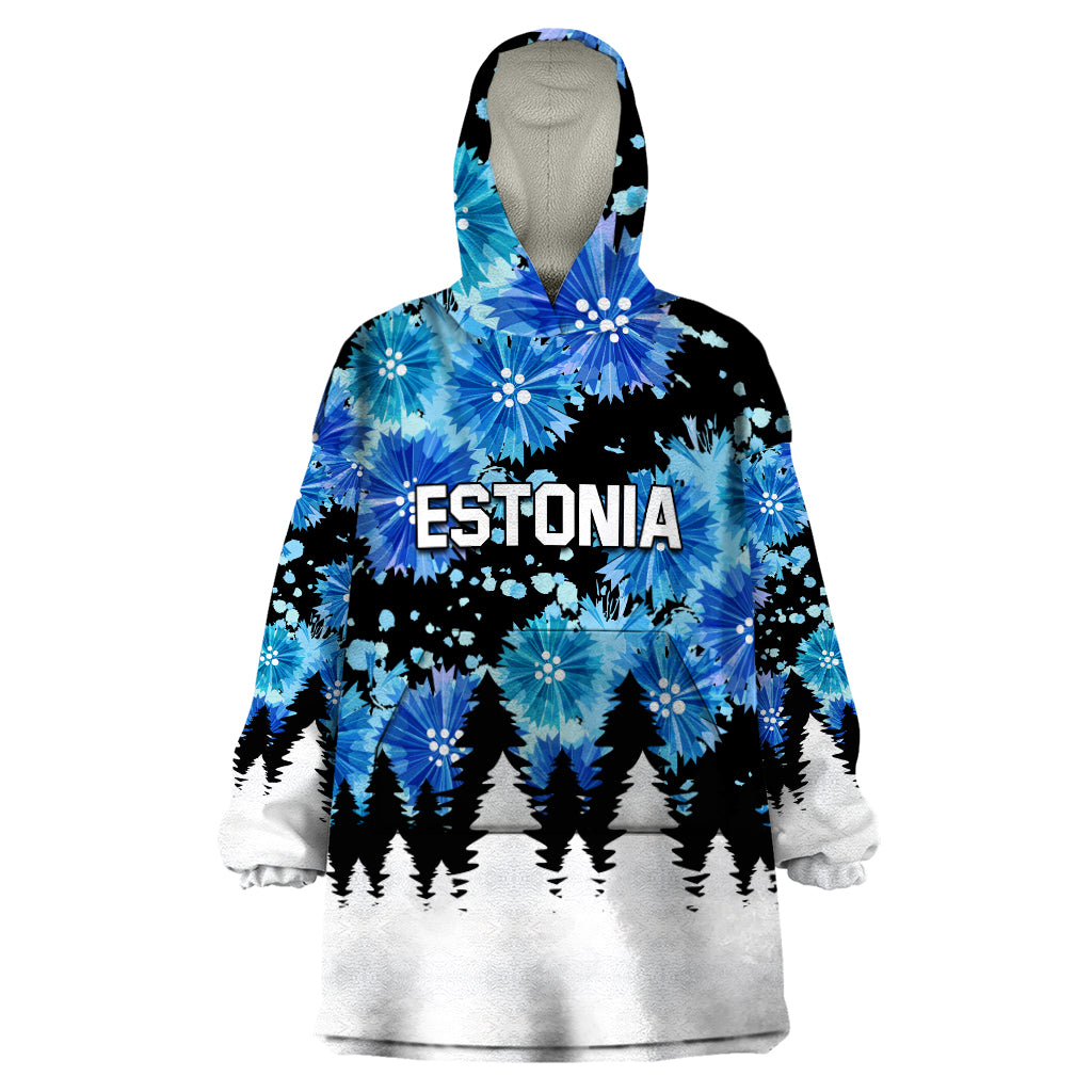 Estonia Independence Day Wearable Blanket Hoodie Cornflower Unique Style - Wonder Print Shop