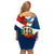 Dominican Republic Independence Day Family Matching Off Shoulder Short Dress and Hawaiian Shirt Coat Of Arms Flag Style - Wonder Print Shop