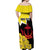 Brunei Darussalam National Day Off Shoulder Maxi Dress Coat Of Arms Simpor Flower - Wonder Print Shop