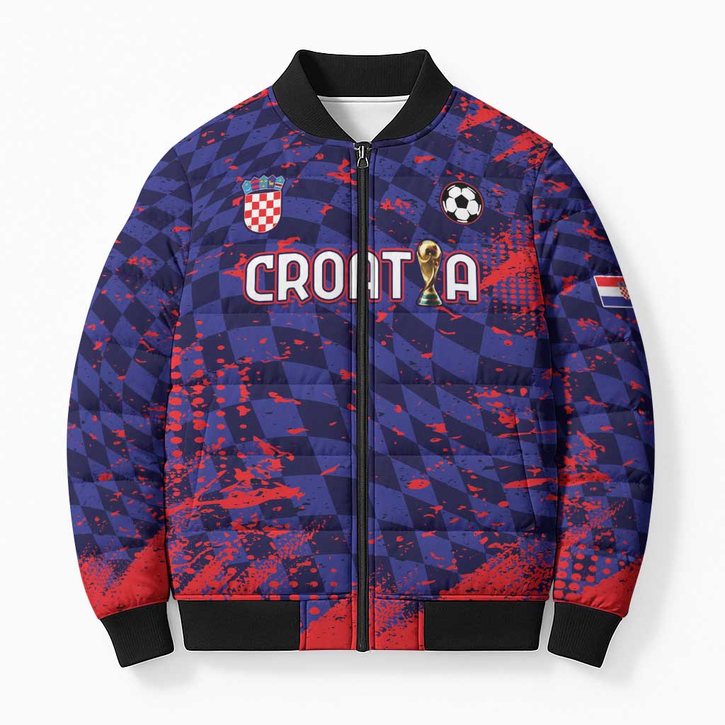Custom Croatia 2026 World Football Bomber Puffer Jacket Hrvatska Vatreni - Wonder Print Shop