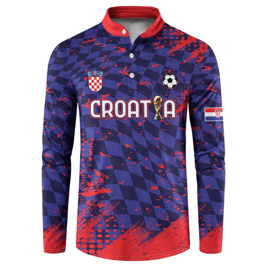 Custom Croatia 2026 World Football Button Sweatshirt Hrvatska Vatreni - Wonder Print Shop