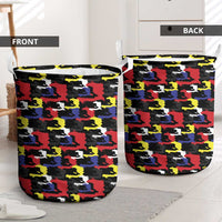 Haiti Map Camouflage Colorful Laundry Basket - Wonder Print Shop