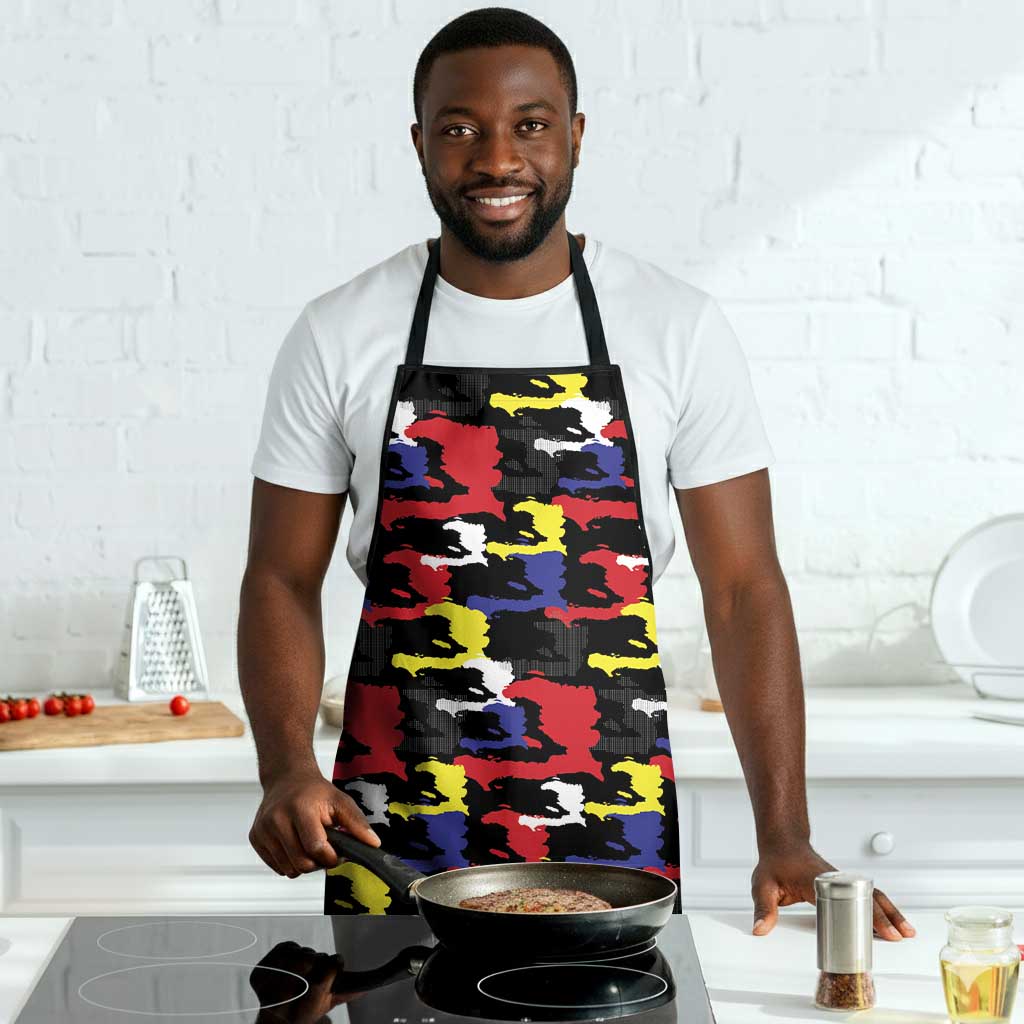 Haiti Map Camouflage Colorful Apron - Wonder Print Shop