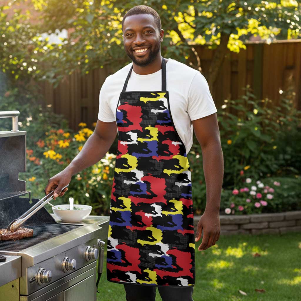 Haiti Map Camouflage Colorful Apron - Wonder Print Shop
