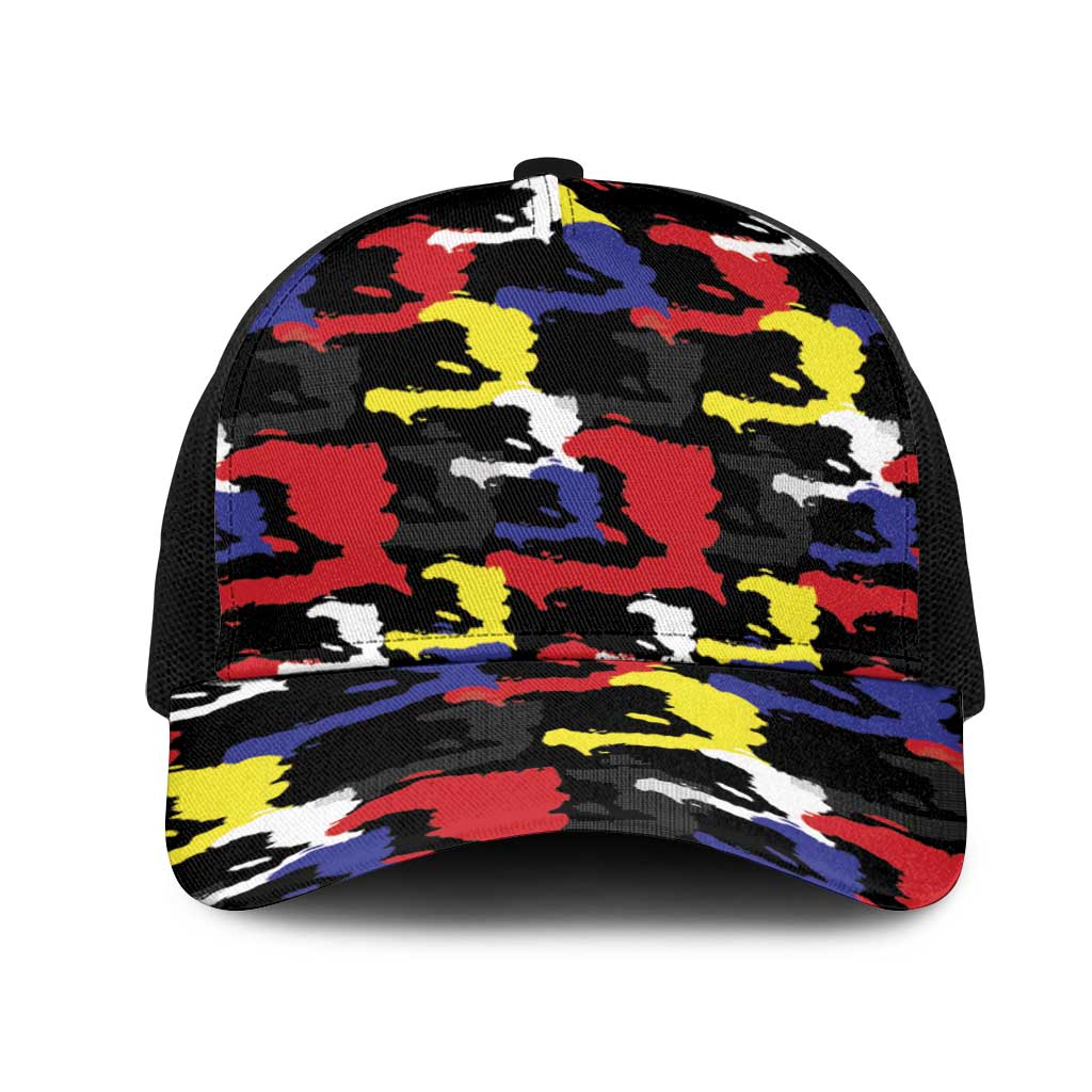 Haiti Map Camouflage Colorful Baseball Net Cap - Wonder Print Shop