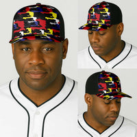 Haiti Map Camouflage Colorful Baseball Net Cap - Wonder Print Shop
