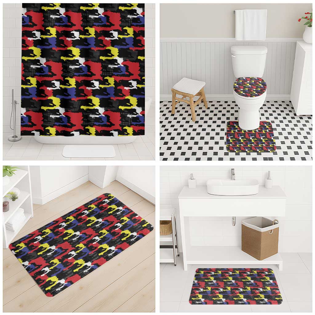 Haiti Map Camouflage Colorful Bathroom Set - Wonder Print Shop