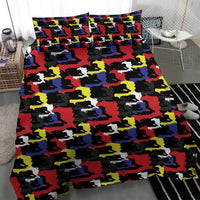Haiti Map Camouflage Colorful Bedding Set - Wonder Print Shop