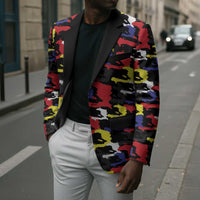 Haiti Map Camouflage Colorful Blazer - Wonder Print Shop