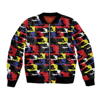 Haiti Map Camouflage Colorful Bomber Jacket - Wonder Print Shop