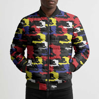 Haiti Map Camouflage Colorful Bomber Puffer Jacket - Wonder Print Shop