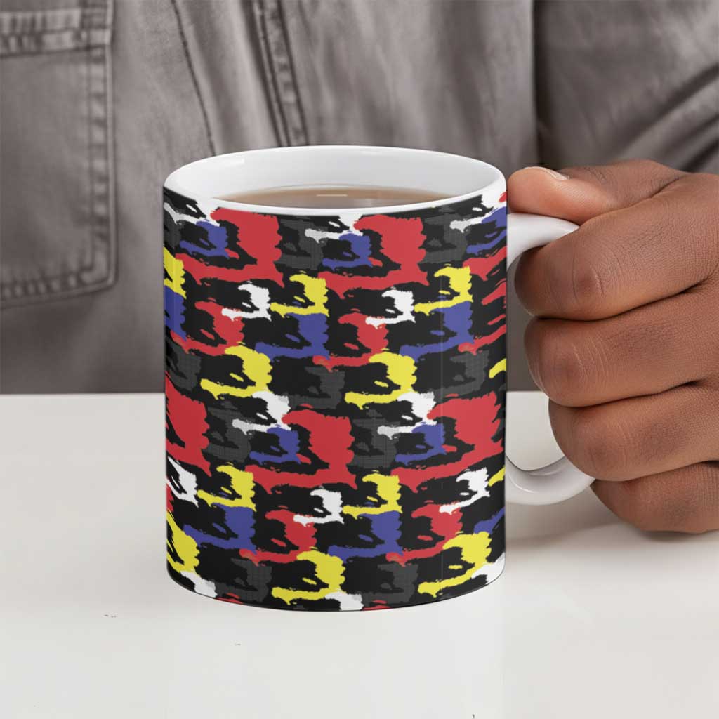 Haiti Map Camouflage Colorful Ceramic Mug - Wonder Print Shop