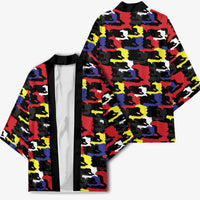 Haiti Map Camouflage Colorful Kimono - Wonder Print Shop