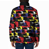 Haiti Map Camouflage Colorful Padded Jacket - Wonder Print Shop