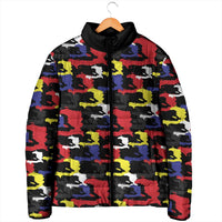 Haiti Map Camouflage Colorful Padded Jacket - Wonder Print Shop