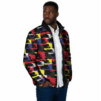 Haiti Map Camouflage Colorful Padded Jacket - Wonder Print Shop