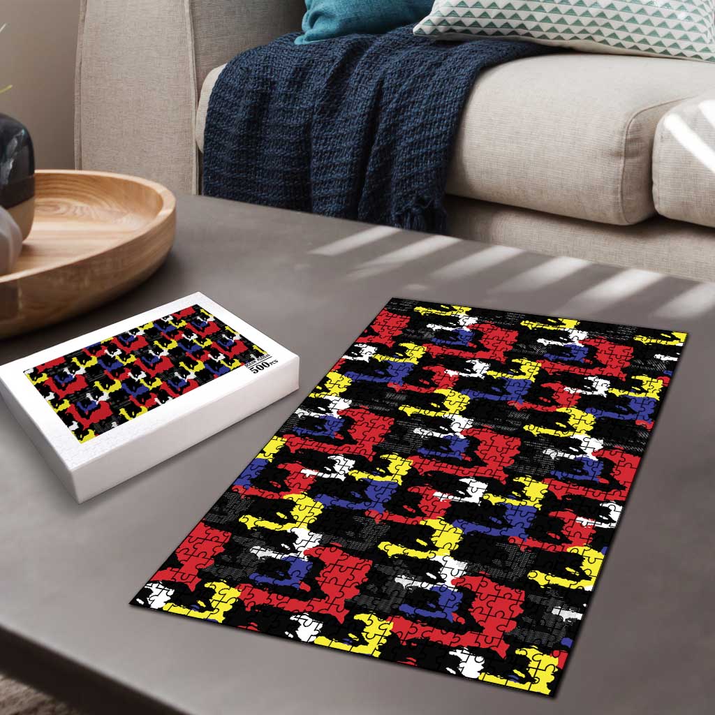 Haiti Map Camouflage Colorful Puzzle - Wonder Print Shop