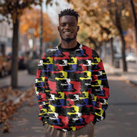Haiti Map Camouflage Colorful Sweatshirt - Wonder Print Shop