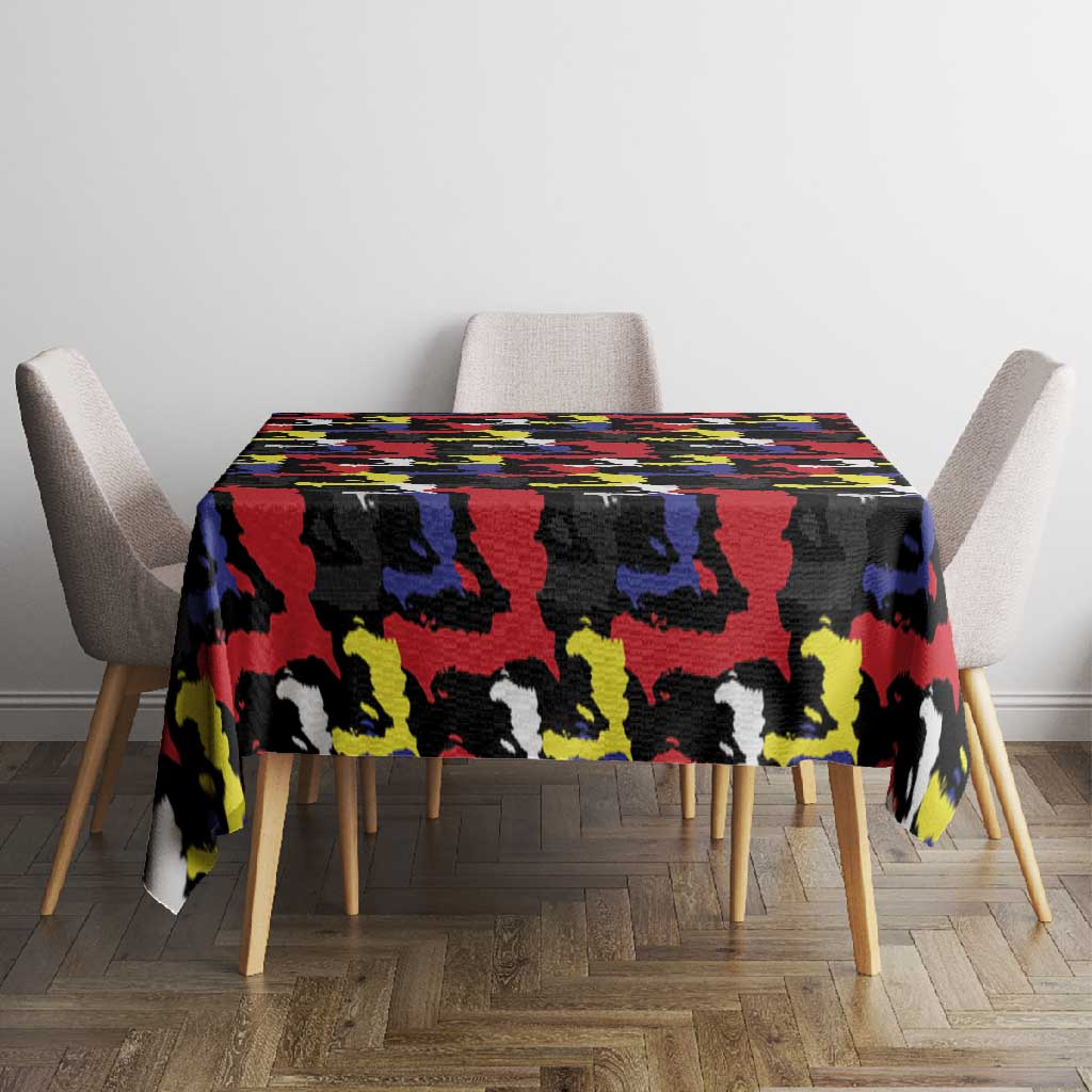 Haiti Map Camouflage Colorful Tablecloth - Wonder Print Shop