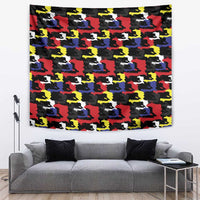 Haiti Map Camouflage Colorful Tapestry - Wonder Print Shop